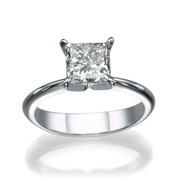 Picture of 0.70 Total Carat Solitaire Engagement Princess Diamond Ring