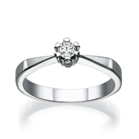 Picture of 0.12 Total Carat Solitaire Engagement Round Diamond Ring