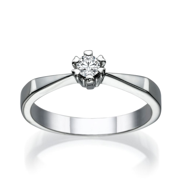 Picture of 0.12 Total Carat Solitaire Engagement Round Diamond Ring