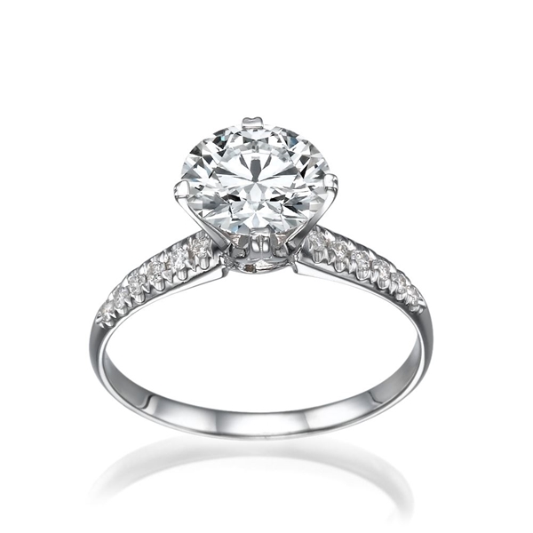 Picture of 1.02 Total Carat Classic Engagement Round Diamond Ring