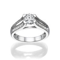 Picture of 0.92 Total Carat Designer Engagement Round Diamond Ring