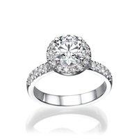 Picture of 0.78 Total Carat Halo Engagement Round Diamond Ring