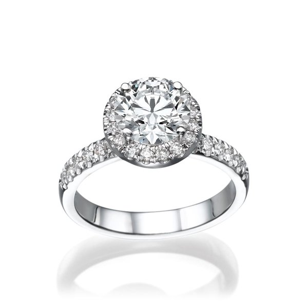 Picture of 0.98 Total Carat Halo Engagement Round Diamond Ring