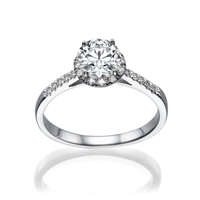 Picture of 0.98 Total Carat Halo Engagement Round Diamond Ring