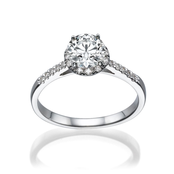Picture of 0.98 Total Carat Halo Engagement Round Diamond Ring
