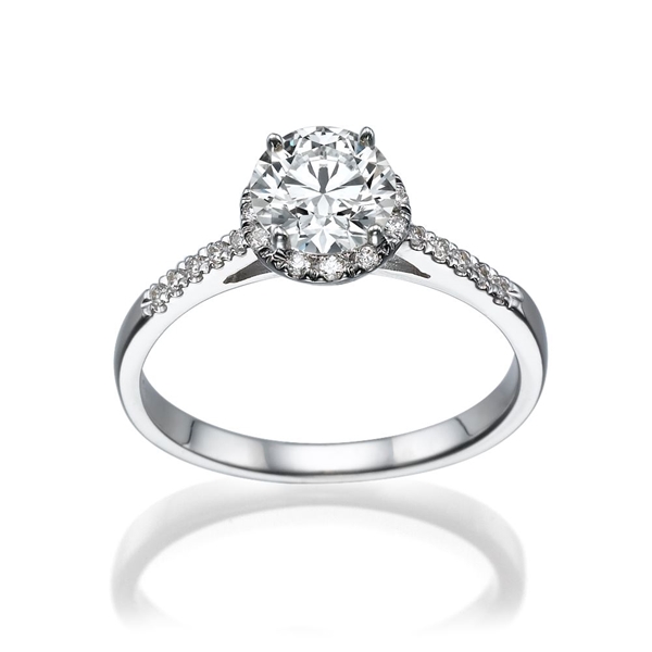 Picture of 0.58 Total Carat Halo Engagement Round Diamond Ring