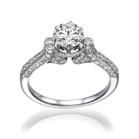 Picture of 0.88 Total Carat Designer Engagement Round Diamond Ring