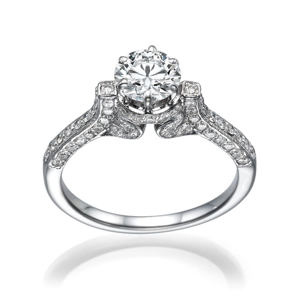 Picture of 1.28 Total Carat Designer Engagement Round Diamond Ring