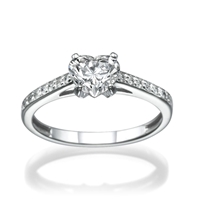 Picture of 1.14 Total Carat Heart Engagement Heart Diamond Ring