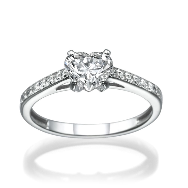 Picture of 1.04 Total Carat Heart Engagement Heart Diamond Ring