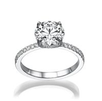 Picture of 1.80 Total Carat Halo Engagement Round Diamond Ring
