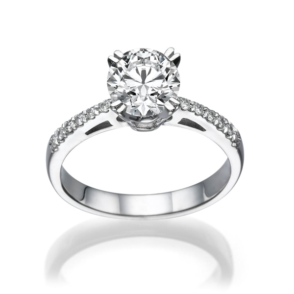 Picture of 1.12 Total Carat Classic Engagement Round Diamond Ring