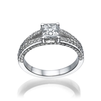 Picture of 1.11 Total Carat Masterworks Engagement Princess Diamond Ring