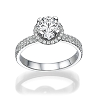 Picture of 0.81 Total Carat Halo Engagement Round Diamond Ring