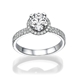 Picture of 0.91 Total Carat Halo Engagement Round Diamond Ring