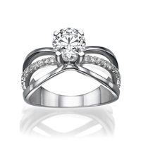 Picture of 0.70 Total Carat Designer Engagement Round Diamond Ring