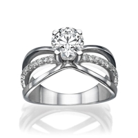 Picture of 1.20 Total Carat Designer Engagement Round Diamond Ring