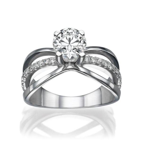 Picture of 0.90 Total Carat Designer Engagement Round Diamond Ring