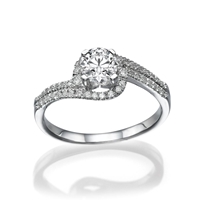 Picture of 0.72 Total Carat Halo Engagement Round Diamond Ring