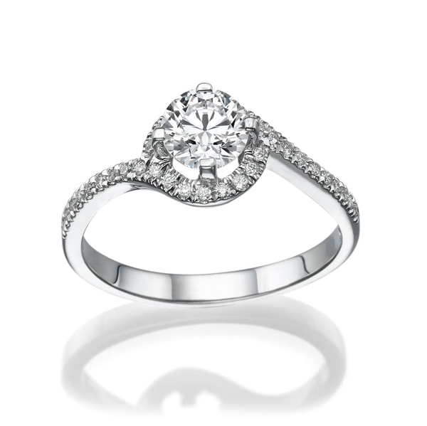 Picture of 0.47 Total Carat Halo Engagement Round Diamond Ring