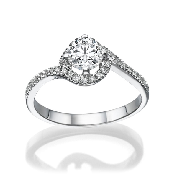 Picture of 0.77 Total Carat Halo Engagement Round Diamond Ring