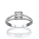 Picture of 0.58 Total Carat Halo Engagement Princess Diamond Ring