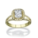 Picture of 0.58 Total Carat Halo Engagement Princess Diamond Ring