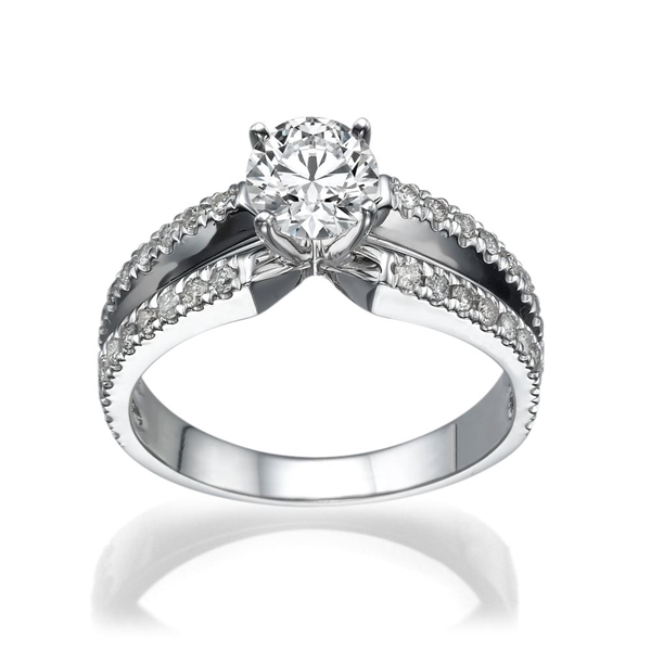 Picture of 1.10 Total Carat Designer Engagement Round Diamond Ring