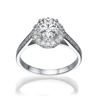 Picture of 0.88 Total Carat Halo Engagement Round Diamond Ring