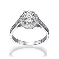 Picture of 0.78 Total Carat Halo Engagement Round Diamond Ring