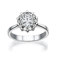 Picture of 1.10 Total Carat Halo Engagement Round Diamond Ring