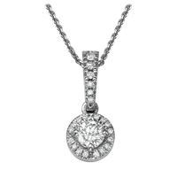 Picture of 0.45 Total Carat Halo Round Diamond Pendant