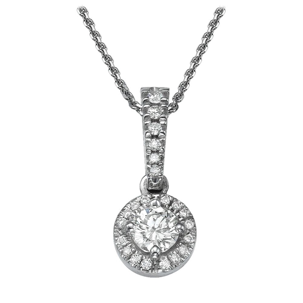 Picture of 0.45 Total Carat Halo Round Diamond Pendant