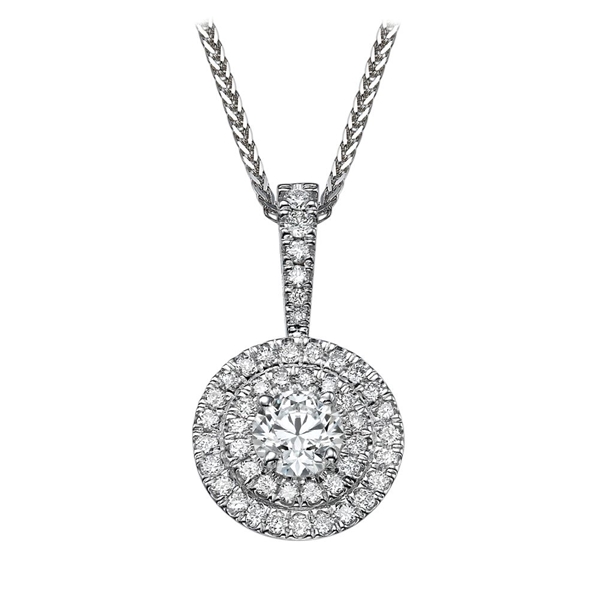 Picture of 0.91 Total Carat Halo Round Diamond Pendant