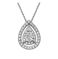 Picture of 0.87 Total Carat Halo Pear Diamond Pendant