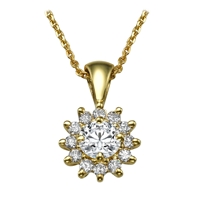 Picture of 0.64 Total Carat Halo Round Diamond Pendant