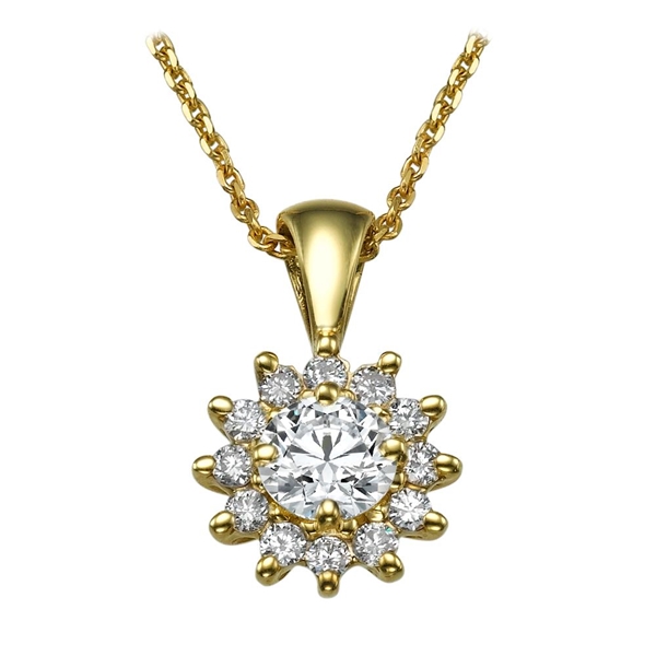 Picture of 0.59 Total Carat Halo Round Diamond Pendant