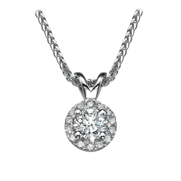 Picture of 0.33 Total Carat Halo Round Diamond Pendant