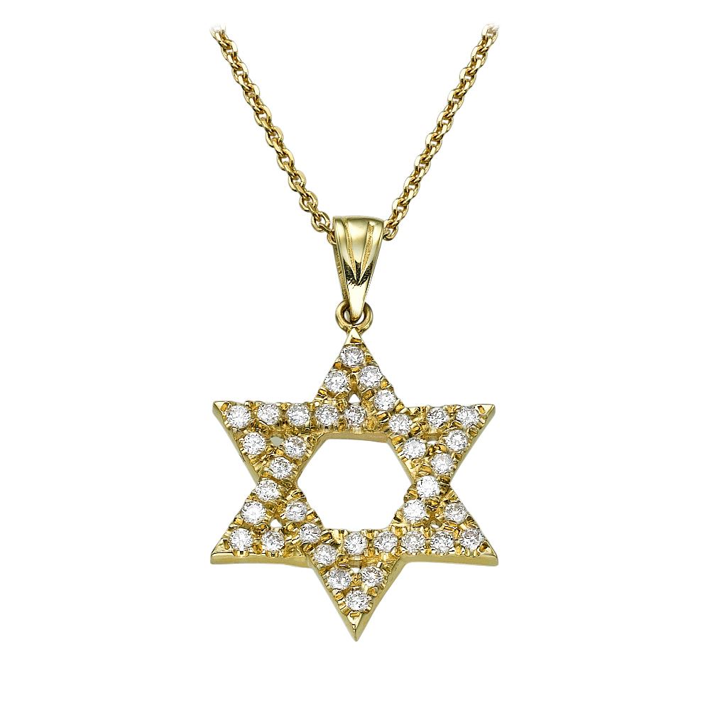 0.36 Total Carat Star of David Round Diamond Pendant | AGY Diamonds