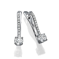 Picture of 1.10 Total Carat Drop Round Diamond Earrings
