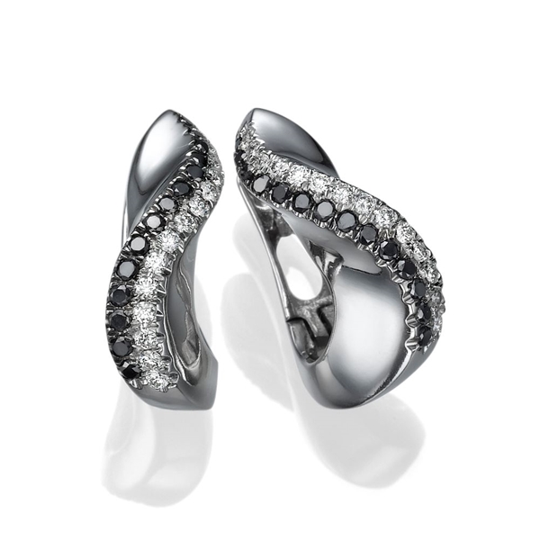 Picture of 0.56 Total Carat Hoop Round Diamond Earrings