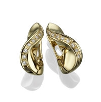 Picture of 0.19 Total Carat Hoop Round Diamond Earrings