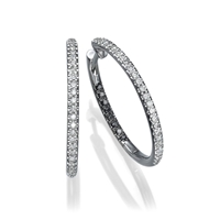 Picture of 0.66 Total Carat Hoop Round Diamond Earrings