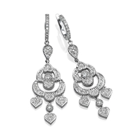 Picture of 1.05 Total Carat Drop Round Diamond Earrings
