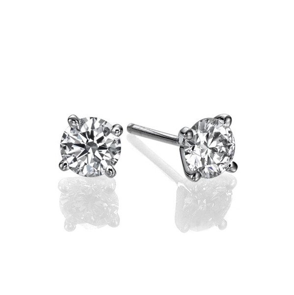 Picture of 0.46 Total Carat Stud Round Diamond Earrings