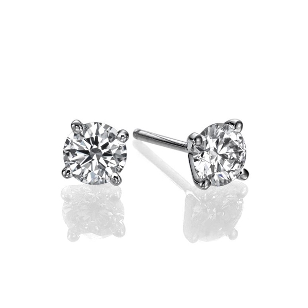 Picture of 1.00 Total Carat Stud Round Diamond Earrings