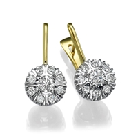 Picture of 0.98 Total Carat Drop Round Diamond Earrings