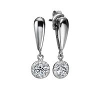 Picture of 0.74 Total Carat Drop Round Diamond Earrings