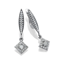 Picture of 0.55 Total Carat Drop Round Diamond Earrings