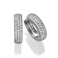 Picture of 1.04 Total Carat Hoop Round Diamond Earrings